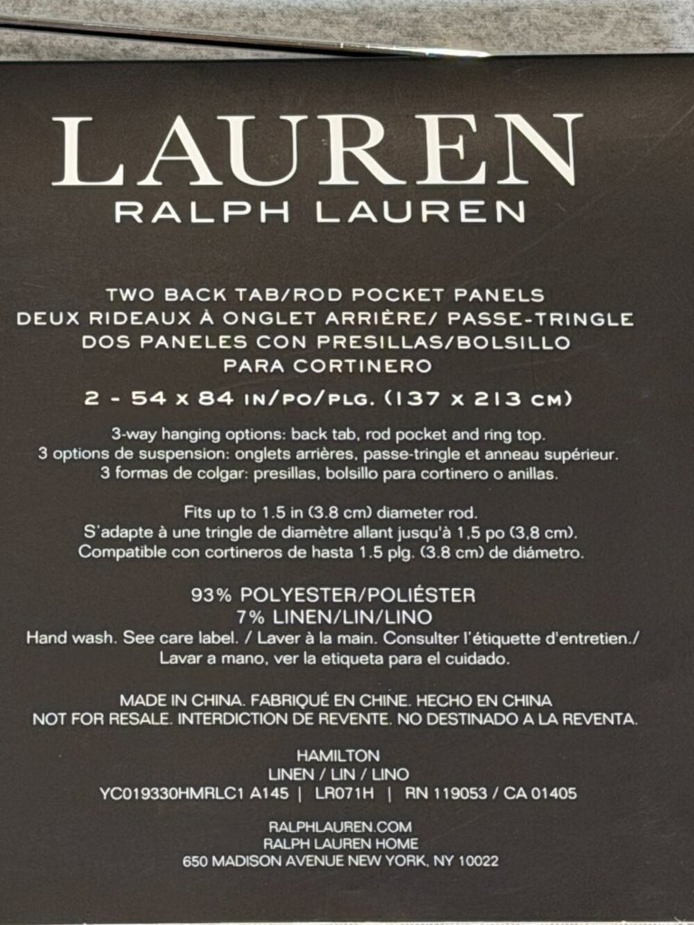 Lauren Ralph Lauren Hamilton Linen Curtains 54x84 (2 Panels) Natural Beige NWT - Picture 5 of 12